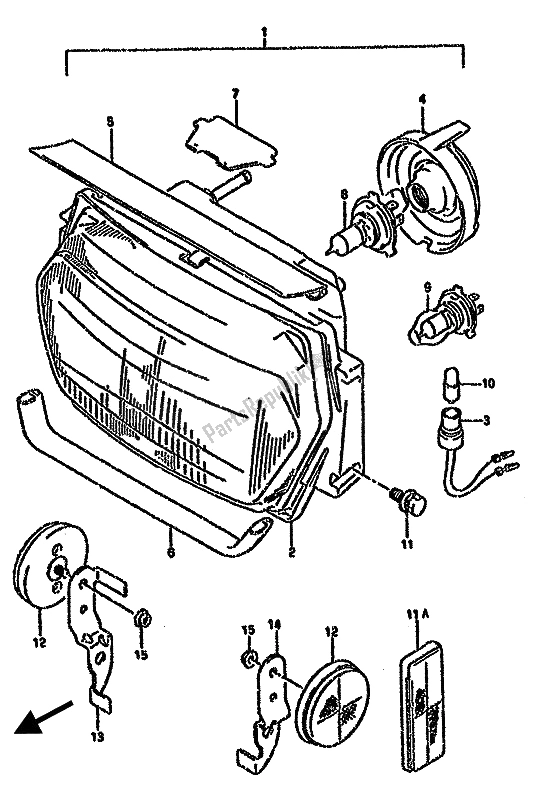 Tutte le parti per il Faro del Suzuki GSX 750F 1993