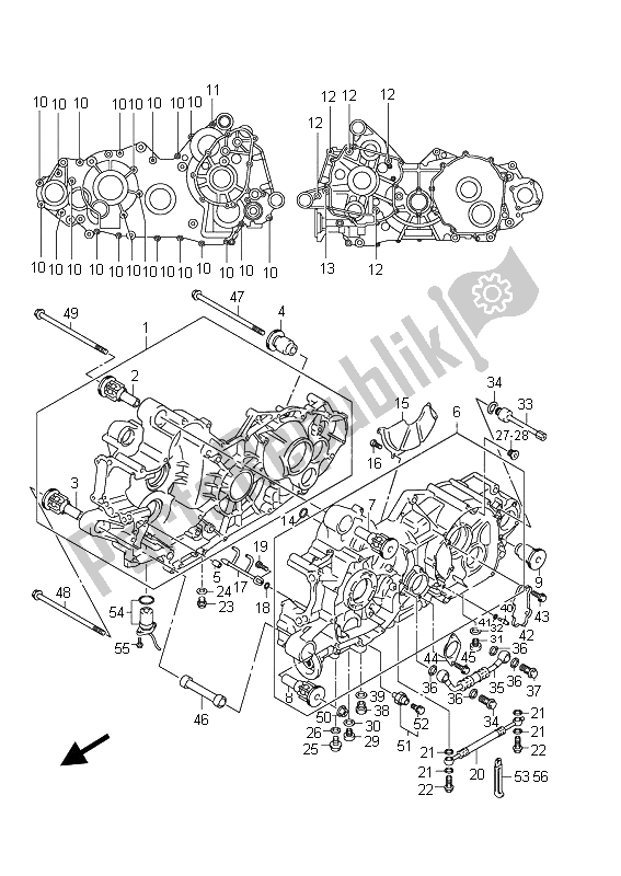All parts for the Crankcase of the Suzuki AN 650A Burgman Executive 2011