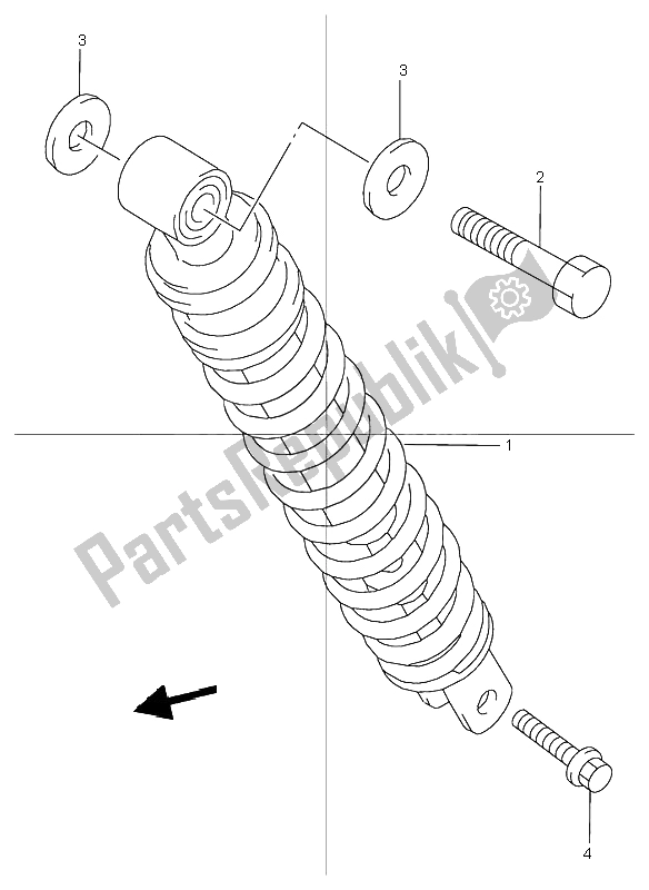 All parts for the Rear Shock Absorber of the Suzuki TR 50S Street Magic 1998