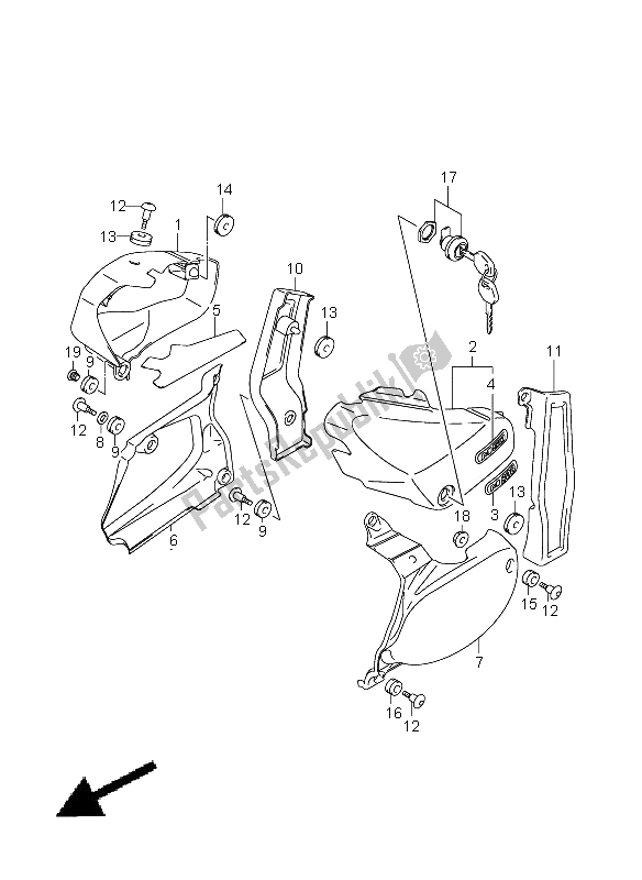 Tutte le parti per il Copertura Telaio (vz800) del Suzuki VZ 800Z Intruder 2008