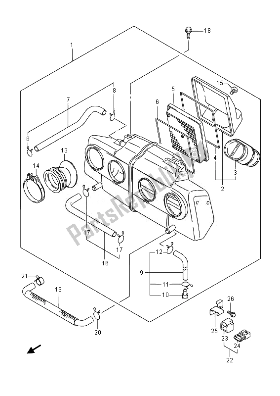 Toutes les pièces pour le Purificateur D'air du Suzuki GSF 1250 SA Bandit 2014