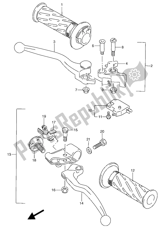 Toutes les pièces pour le Levier De Poignée du Suzuki RGV 250 1994