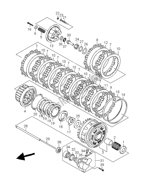 All parts for the Clutch of the Suzuki GSX R 1000 2008