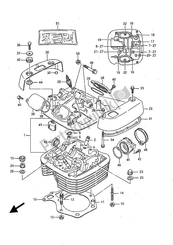 Toutes les pièces pour le Culasse du Suzuki LS 650P Savage 1994