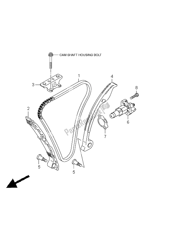 All parts for the Cam Chain of the Suzuki GSX R 1000 2009