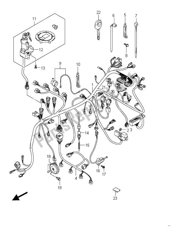 All parts for the Wiring Harness (gsf650) of the Suzuki GSF 650 Sasa Bandit 2011