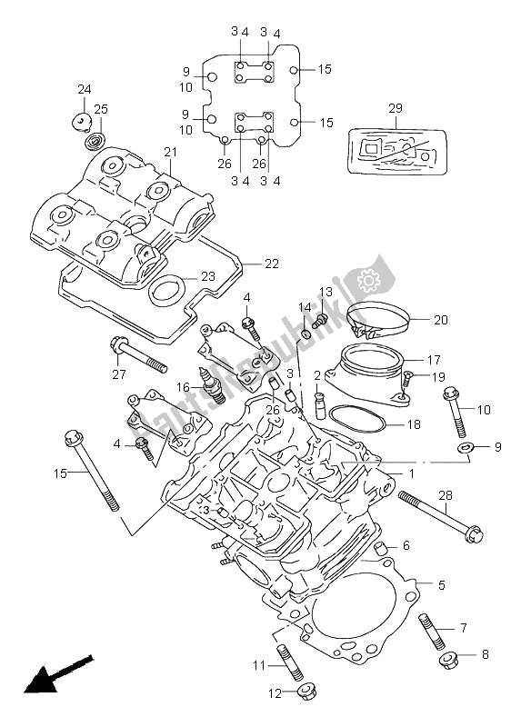 Todas las partes para Culata Delantera de Suzuki TL 1000S 1999