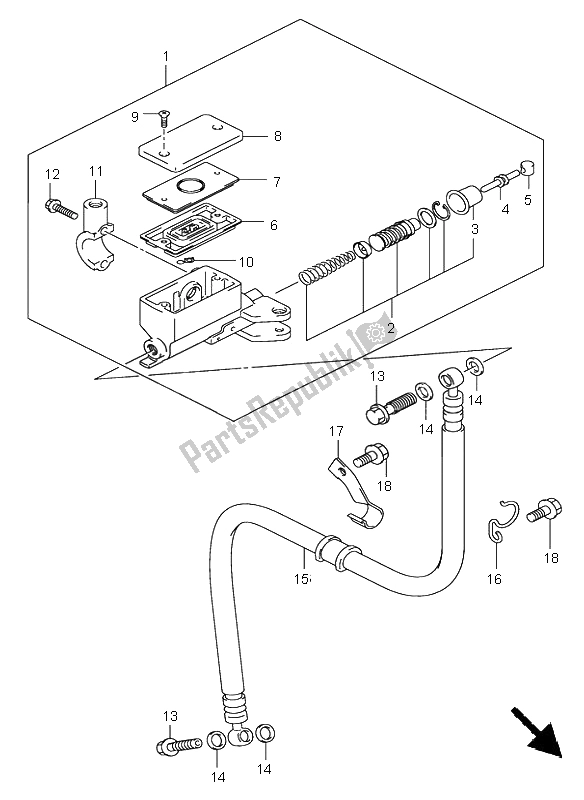 All parts for the Clutch Master Cylinder of the Suzuki DL 1000 V Strom 2006