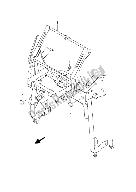 All parts for the Leg Shield Brace (an650a E24) of the Suzuki AN 650A Burgman Executive 2011