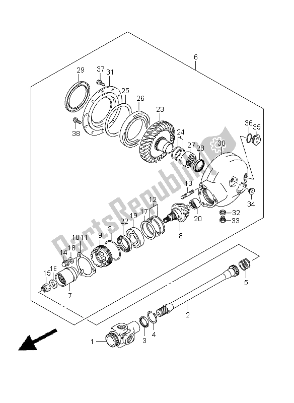 Toutes les pièces pour le Arbre D'hélice Et Pignon D'entraînement Final du Suzuki C 1800R VLR 1800 2009