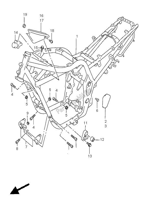 Tutte le parti per il Telaio (gsf1200-s) del Suzuki GSF 1200 Nssa Bandit 1998