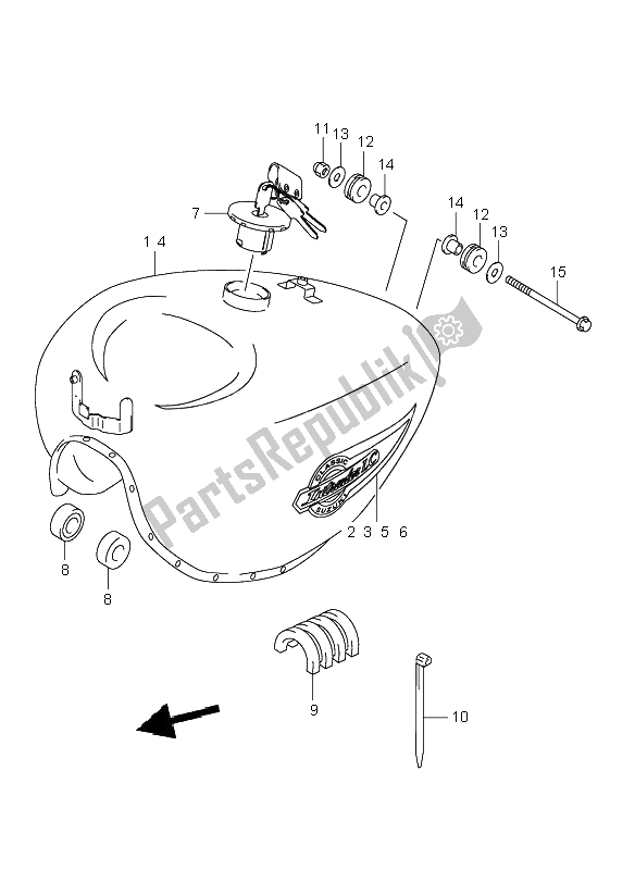 Tutte le parti per il Serbatoio Di Carburante del Suzuki VL 125 Intruder 2002