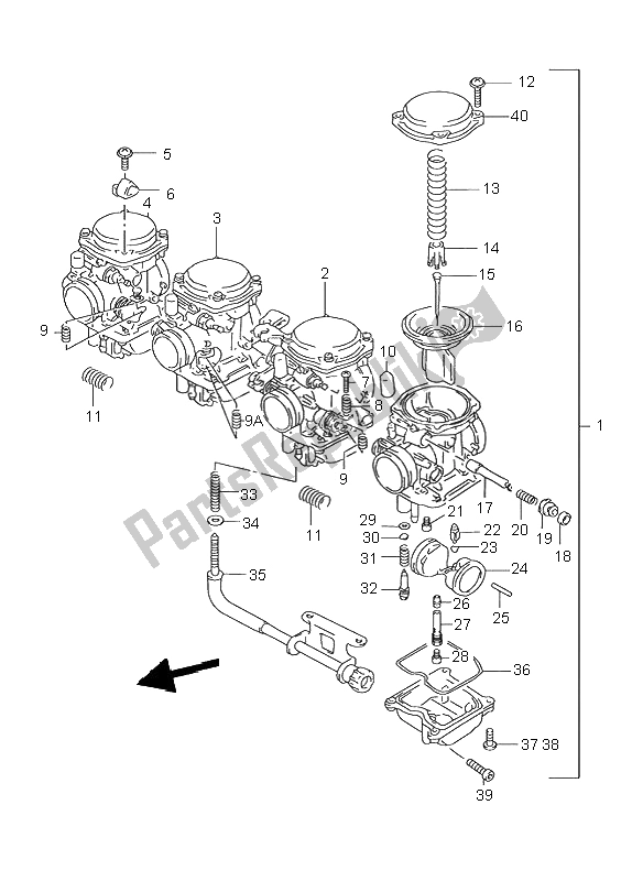 Todas las partes para Carburador de Suzuki GSX 1200 Inazuma 2001