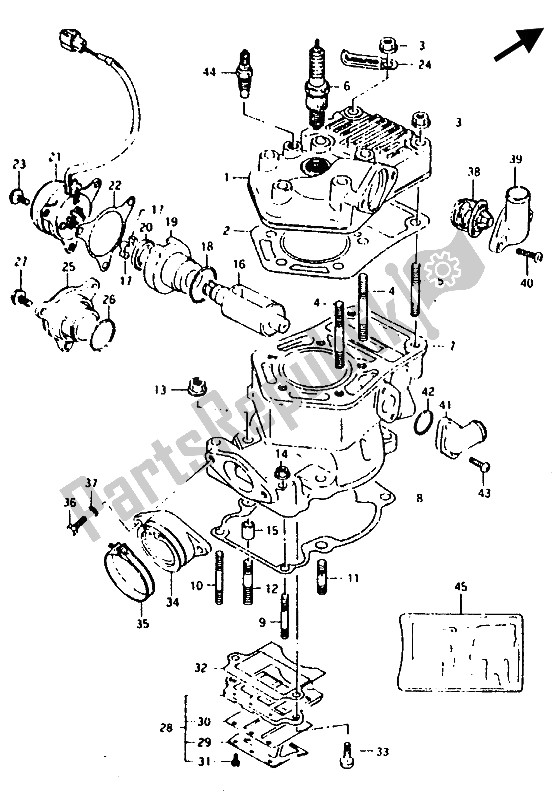 Wszystkie części do Cylinder Suzuki RG 125 CUC Gamma 1986