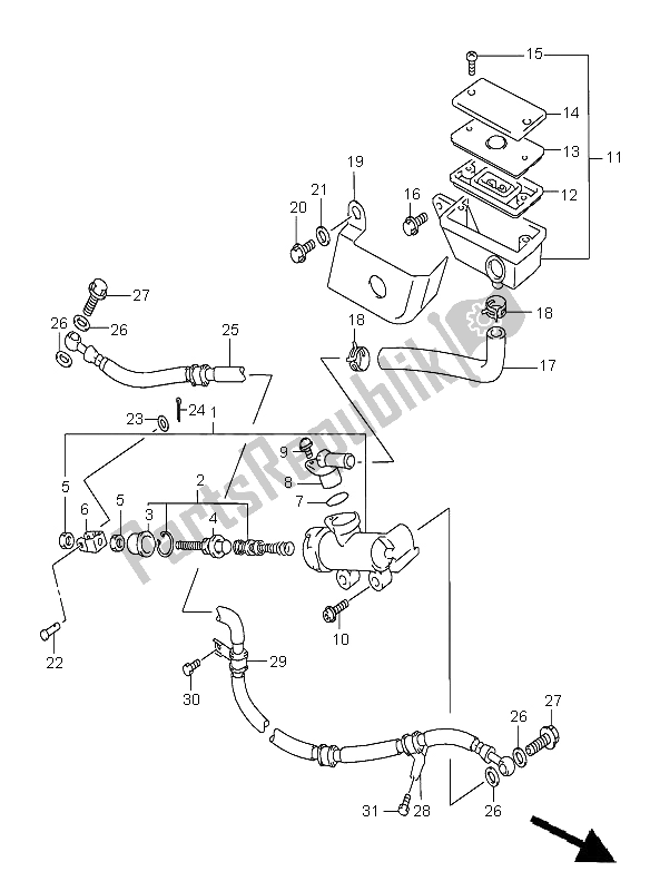 Toutes les pièces pour le Maître-cylindre Arrière du Suzuki VL 1500 Intruder LC 2008