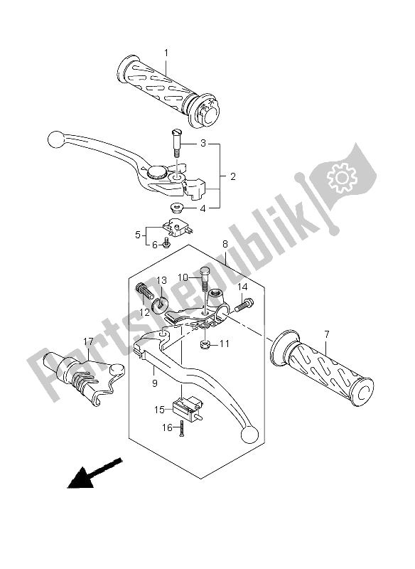 Todas las partes para Palanca De La Manija de Suzuki SFV 650A Gladius 2009