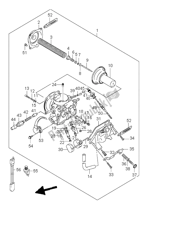 Tutte le parti per il Carburatore del Suzuki VL 250 Intruder 2000