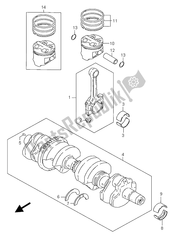 Todas las partes para Cigüeñal de Suzuki GSX 600F 2006