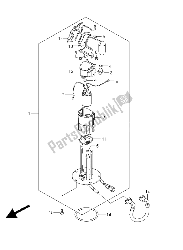 Todas las partes para Bomba De Combustible de Suzuki GSX R 600 2011 Todas las partes para Bomba De Combustible de Suzuki GSX R 600 2011