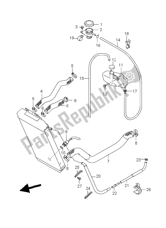 All parts for the Radiator Hose of the Suzuki C 800 VL 2009