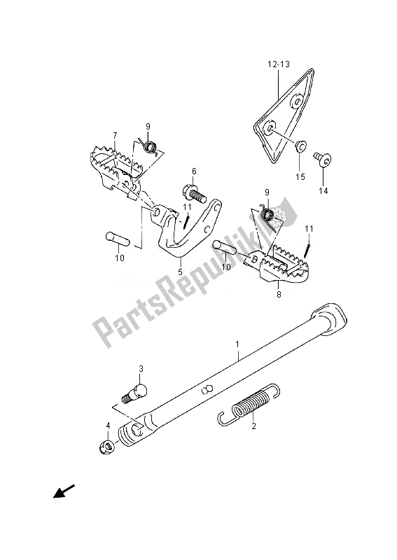 All parts for the Stand (lw) of the Suzuki DR Z 125 SW LW 2014