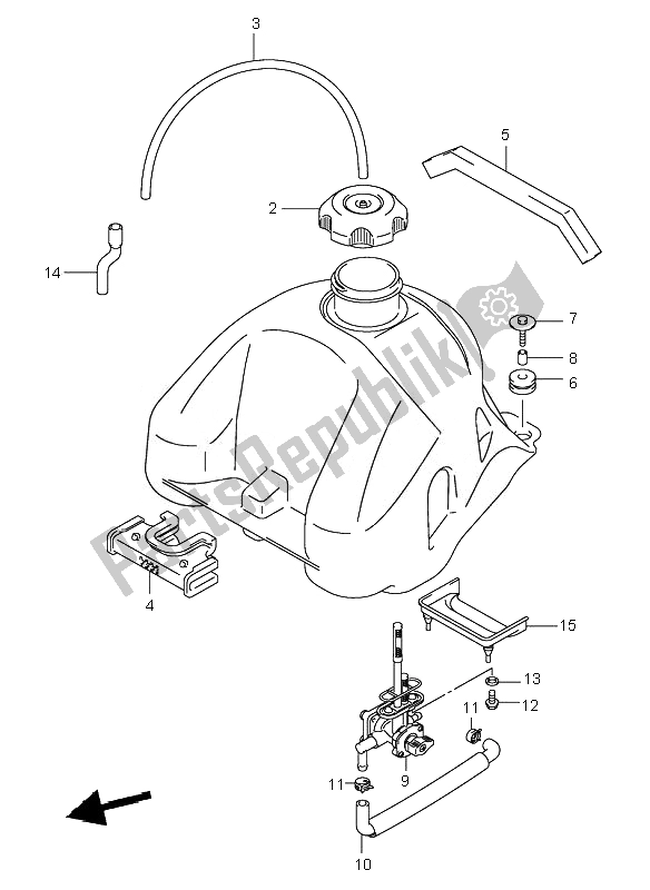 All parts for the Fuel Tank of the Suzuki LT Z 250 Quadsport 2007