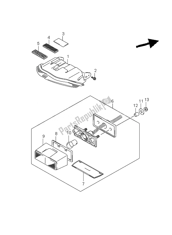 Wszystkie części do Lampa Tylna Suzuki GSX R 750 2007