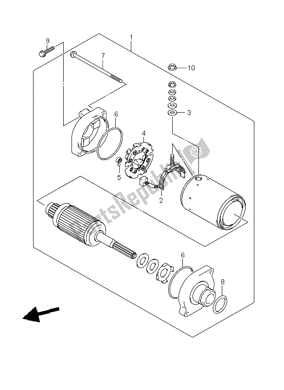 All parts for the Starting Motor of the Suzuki VZR 1800 Rnzr M Intruder 2010