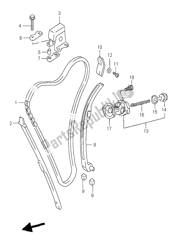 Wszystkie części do ? A? Cuch Krzywkowy Suzuki GSX 750F 1996