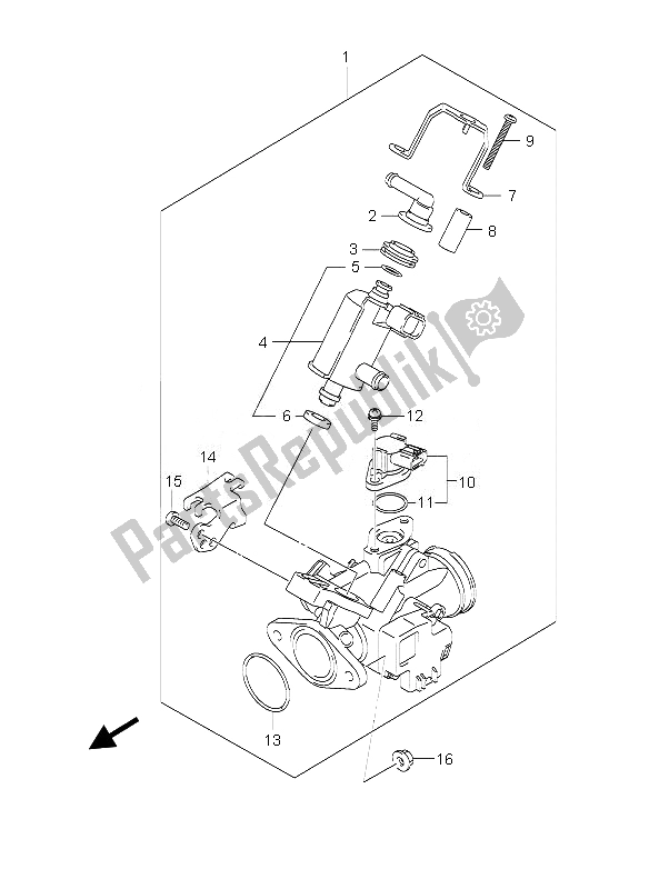 All parts for the Throttle Body Assy of the Suzuki GZ 125 Marauder 2007