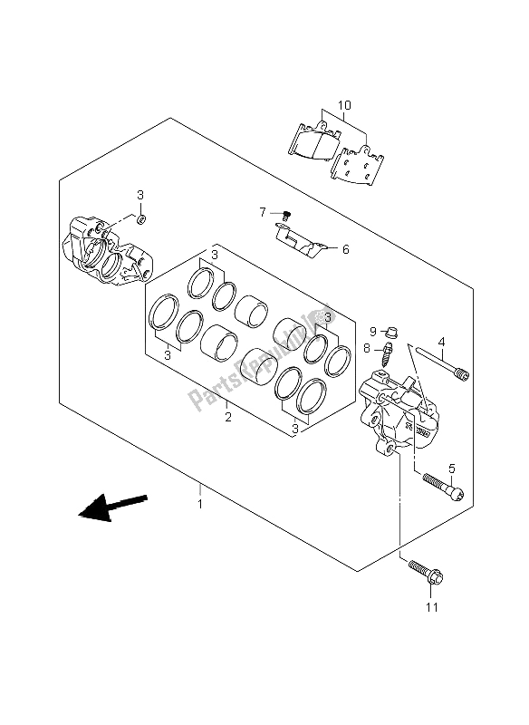 Toutes les pièces pour le étrier Avant (gsr600a-ua) du Suzuki GSR 600A 2008