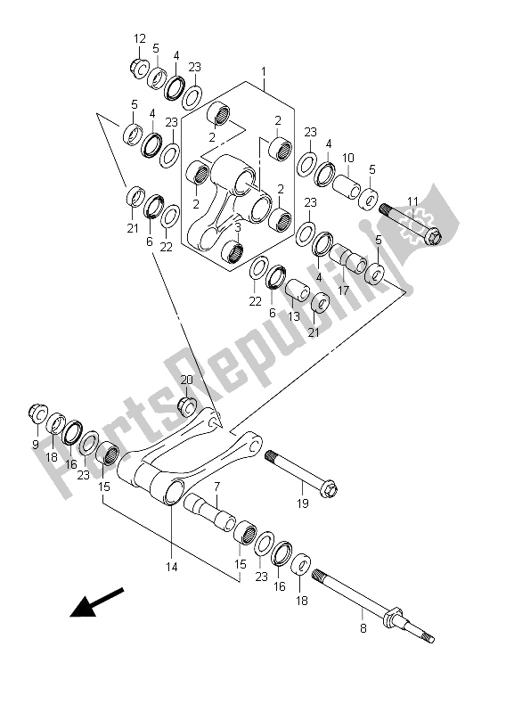 Tutte le parti per il Leva Del Cuscino Posteriore del Suzuki RM Z 250 2011