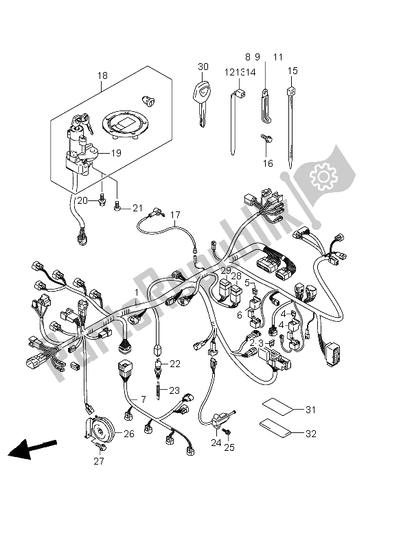 All parts for the Wiring Harness (gsf1250a) of the Suzuki GSF 1250 Nsnasa Bandit 2008