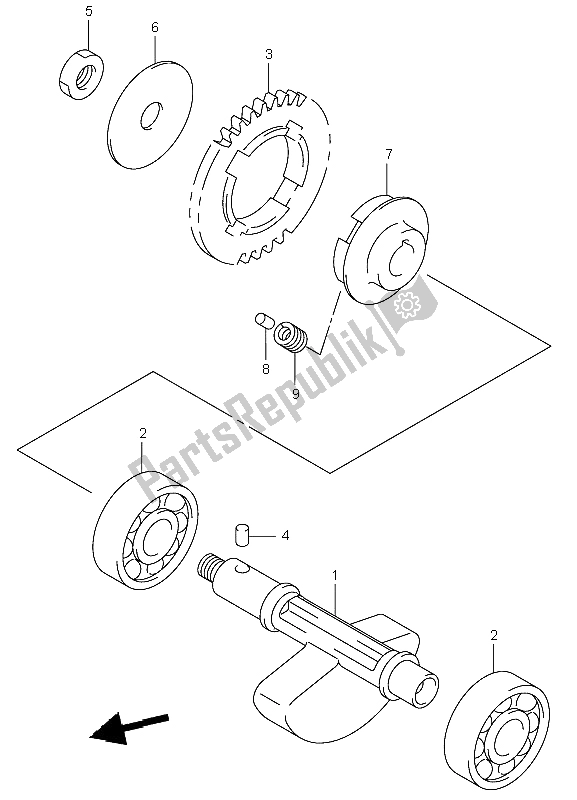 All parts for the Crank Balancer of the Suzuki LT Z 400 Quadsport 2004