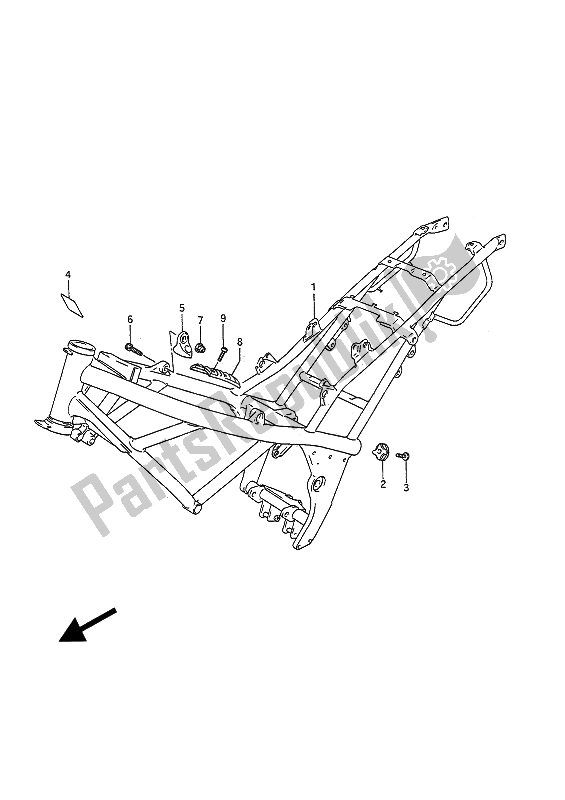 All parts for the Frame of the Suzuki GSF 400 Bandit 1993