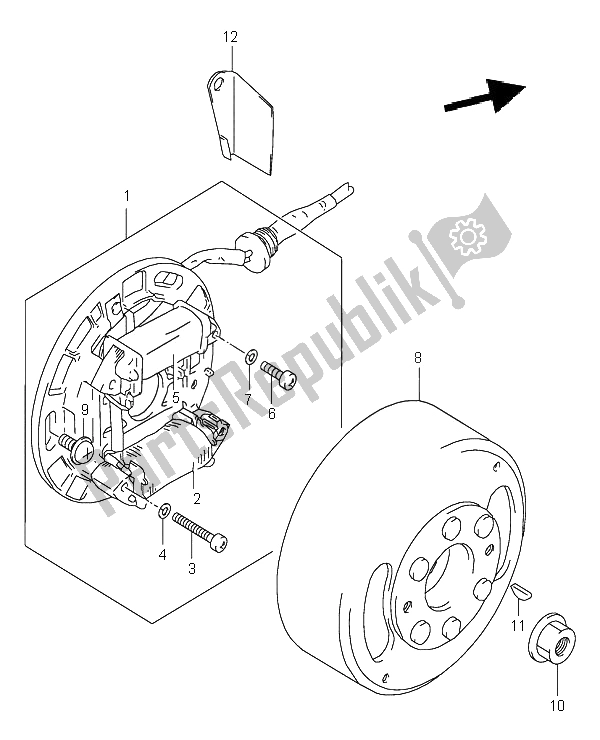 Todas las partes para Magneto de Suzuki LT 80 Quadsport 2002