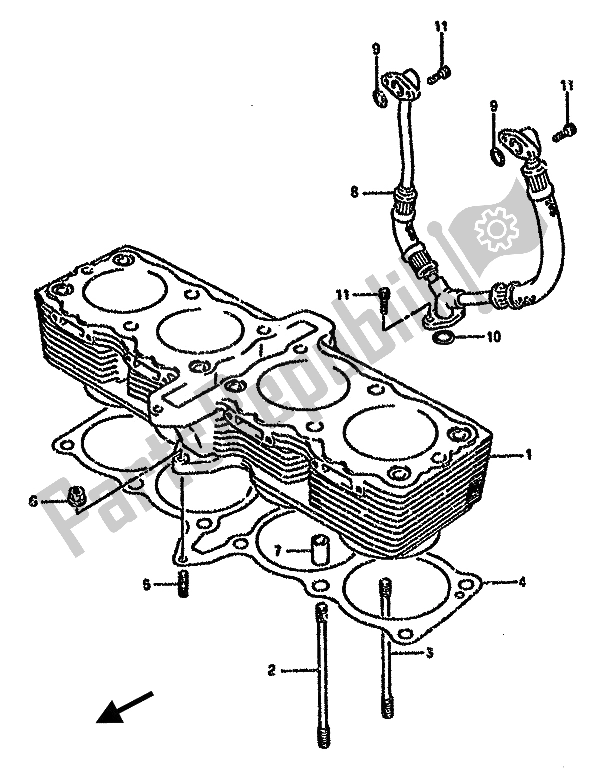 All parts for the Cylinder of the Suzuki GSX 750F 1993