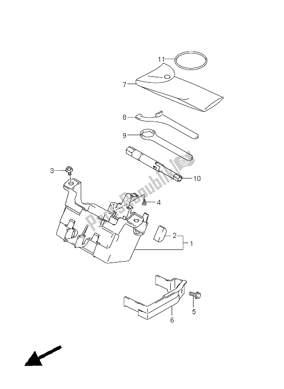 All parts for the Manual Box of the Suzuki GSF 1250A Bandit 2011