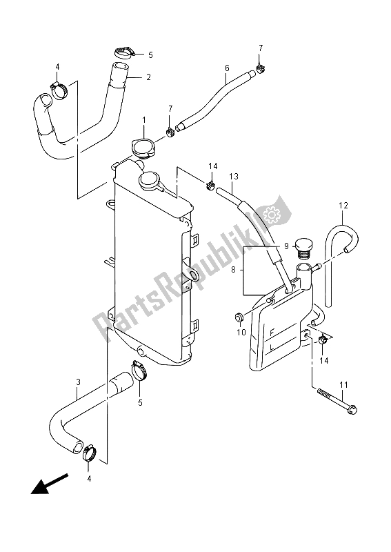 All parts for the Radiator Hose (an650) of the Suzuki AN 650Z Burgman Executive 2015