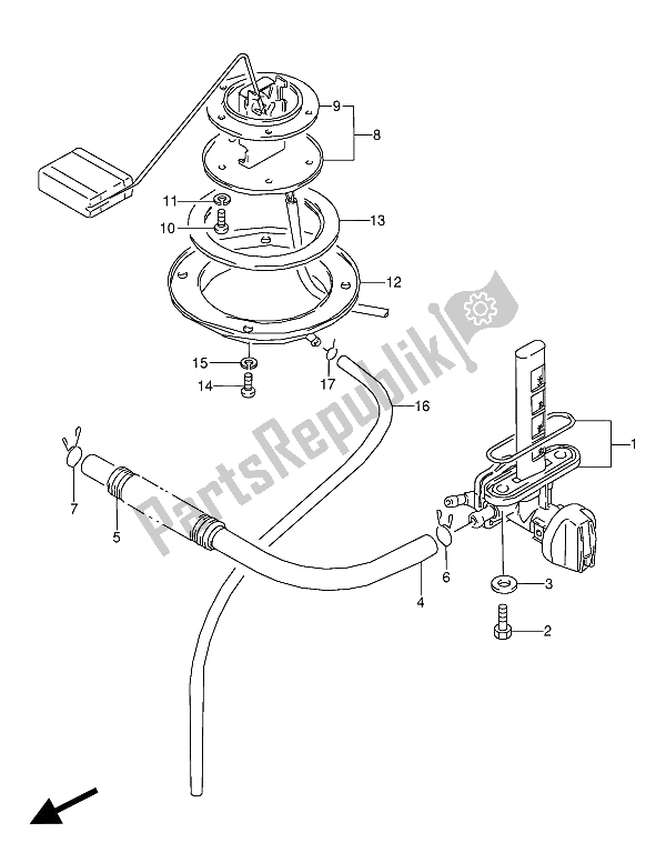 Tutte le parti per il Rubinetto Del Carburante del Suzuki GSX 600 FUU2 1989