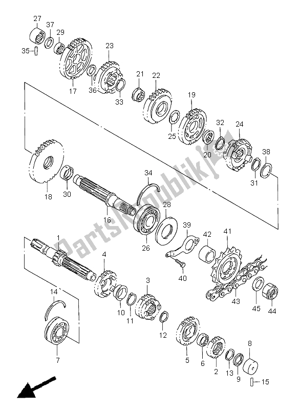 Toutes les pièces pour le Transmission du Suzuki GSX R 600 1998