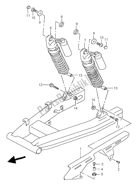 Tutte le parti per il Ammortizzatore Posteriore del Suzuki GSX 750 1998