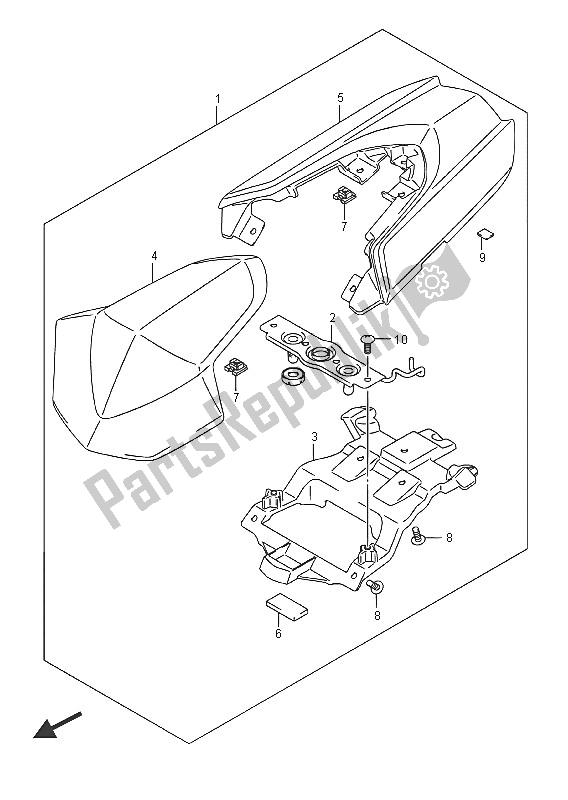 Tutte le parti per il Scatola Della Coda Del Sedile (opzionale) del Suzuki GSX R 1000A 2016