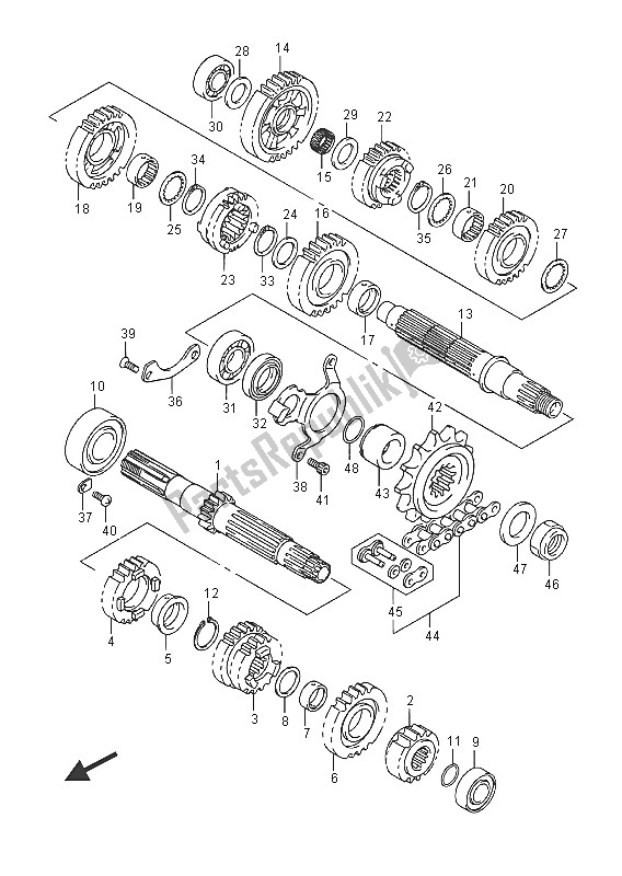 Alle onderdelen voor de Overdragen van de Suzuki DL 1000A V Strom 2016