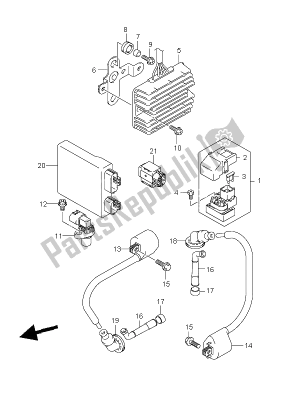 Tutte le parti per il Elettrico del Suzuki DL 1000 V Strom 2008