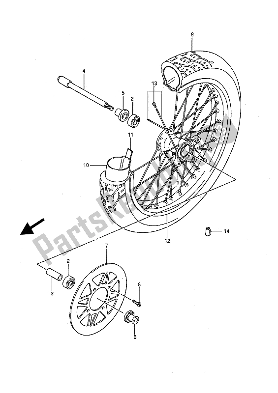 Todas las partes para Rueda Delantera de Suzuki LS 650 FP Savage 1988