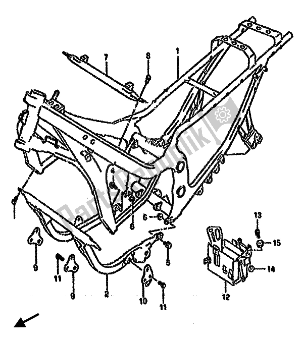 Tutte le parti per il Telaio del Suzuki GSX 750F 1992