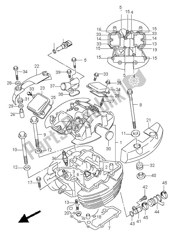 Tutte le parti per il Testata Anteriore del Suzuki VL 800Z Volusia 2003