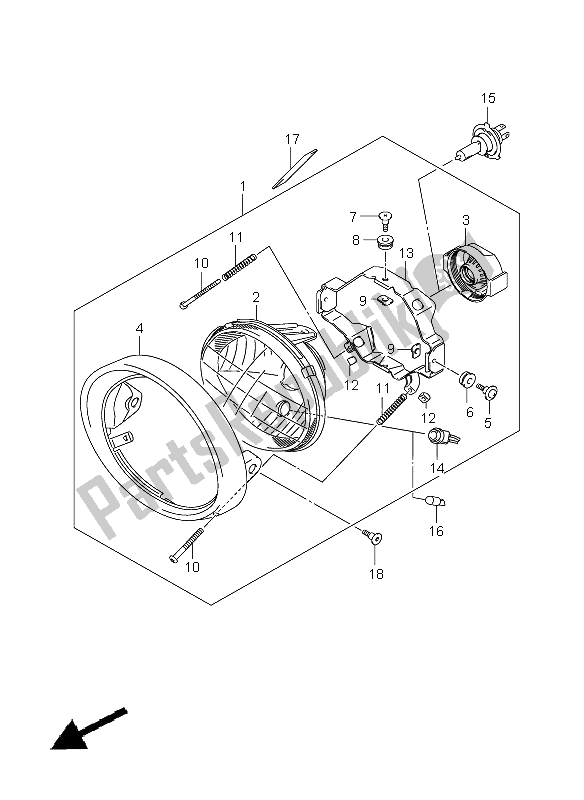 Tutte le parti per il Fanale Anteriore (e19-p37) del Suzuki VZ 800 Marauder 2006