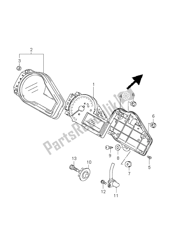 All parts for the Speedometer of the Suzuki GSX R 750 2001